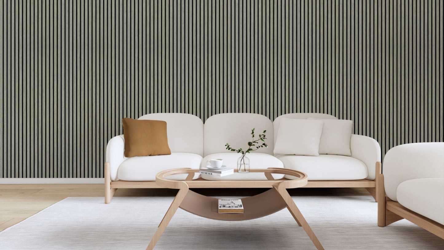 Silver Walnut Acoustic Slat Wall Panel Sample