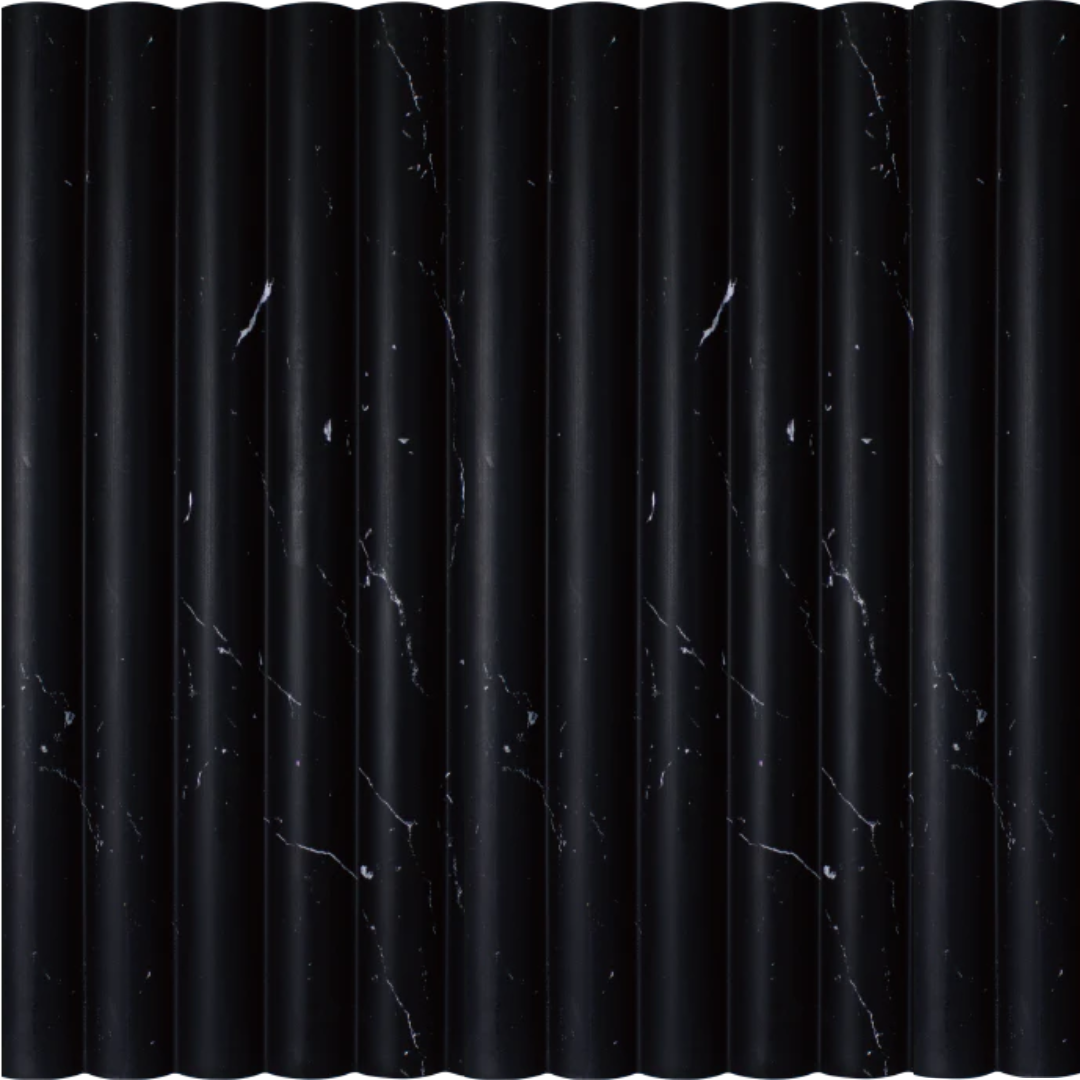 Black Mist Fluted 3D Waterproof Slat Wall Panel