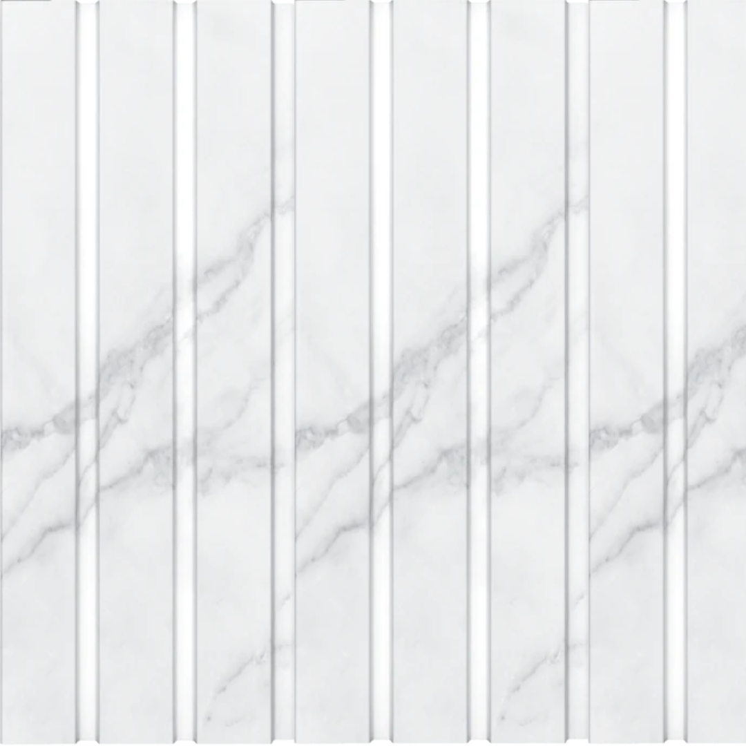 Carrara Marble 3D Waterproof Slat Wall Panel