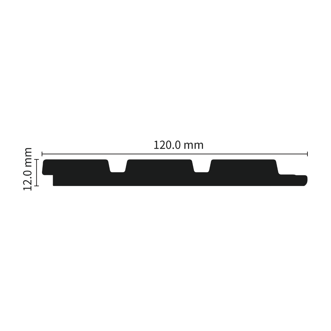 Charcoal Black 3D Waterproof Slat Wall Panel Waterproof