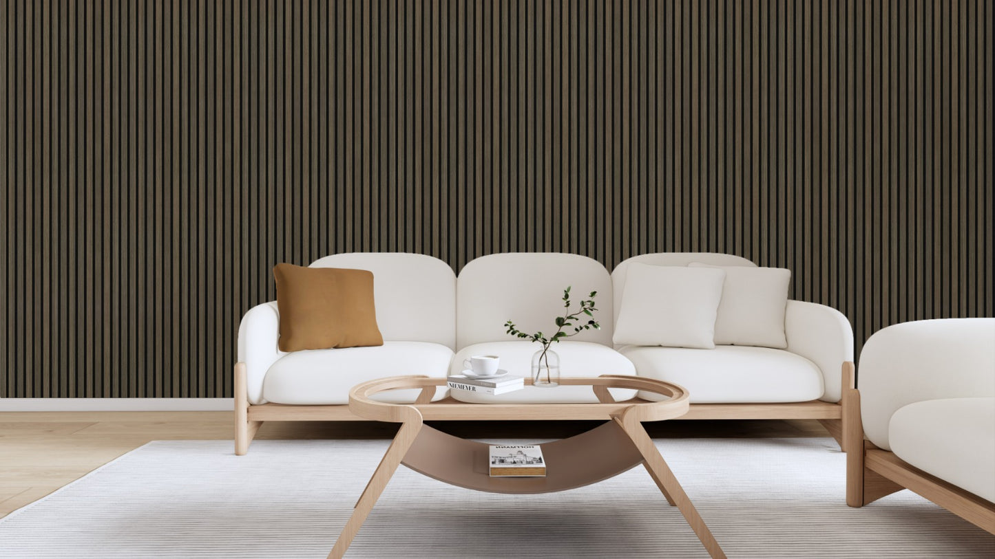 Smoked Oak Acoustic Slat Wall Panel Sample