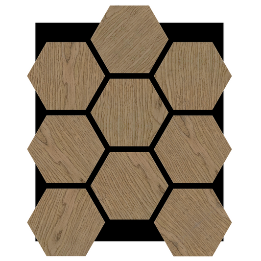 Walnut Hexagon Acoustic Wall Panel Sample
