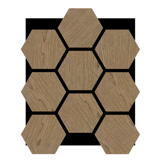 Walnut Hexagon Acoustic Wall Panel