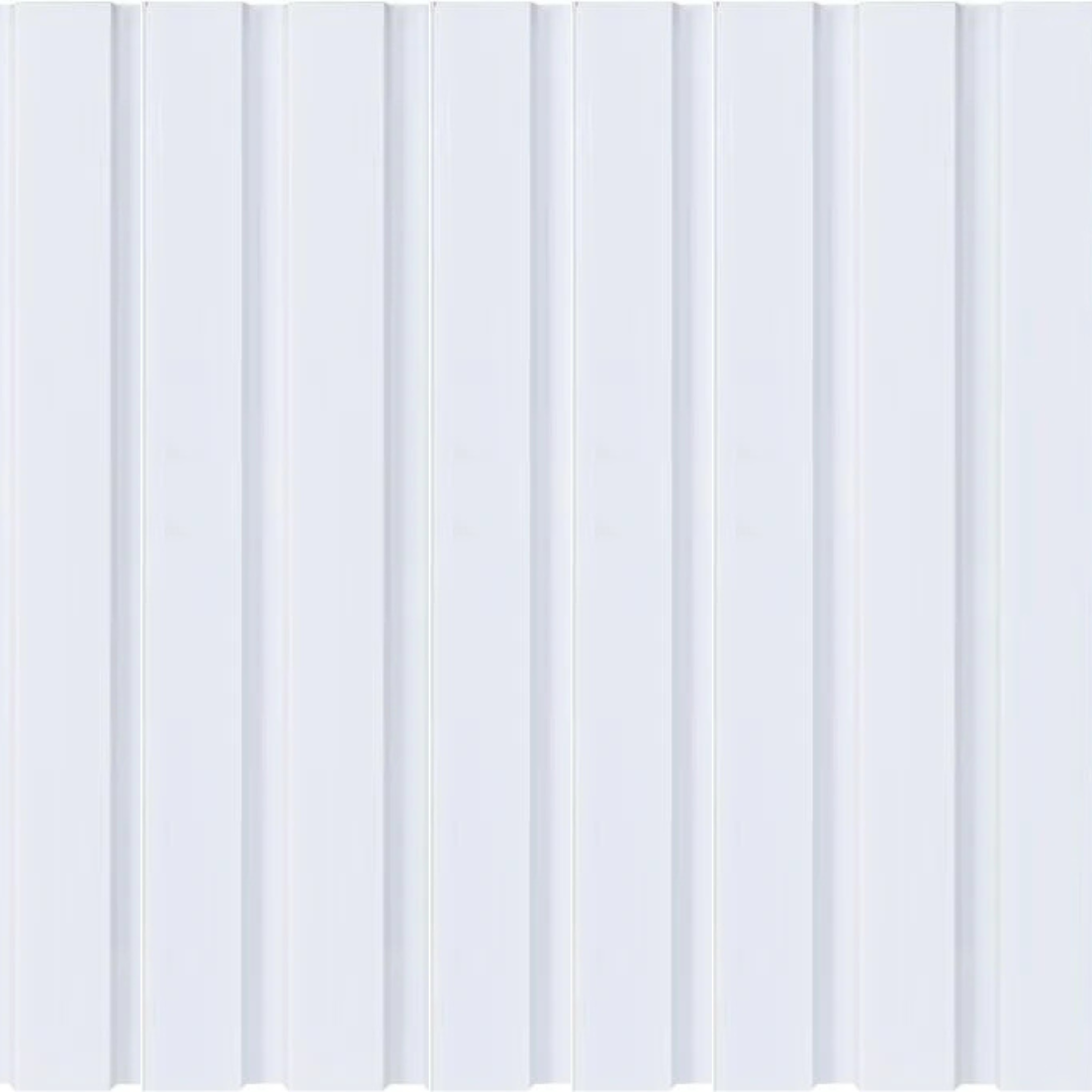 White Matt 3D Waterproof Slat Wall Panel